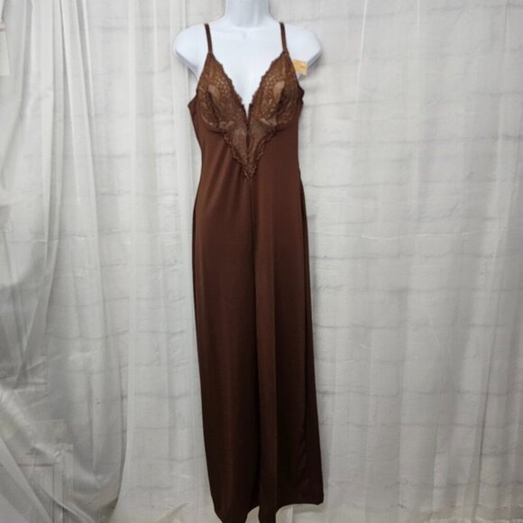 NWT Popilush Brown Babydoll Y2k Jumpsuit Halter Lingerie Fairy Wide Leg L - Picture 2 of 12